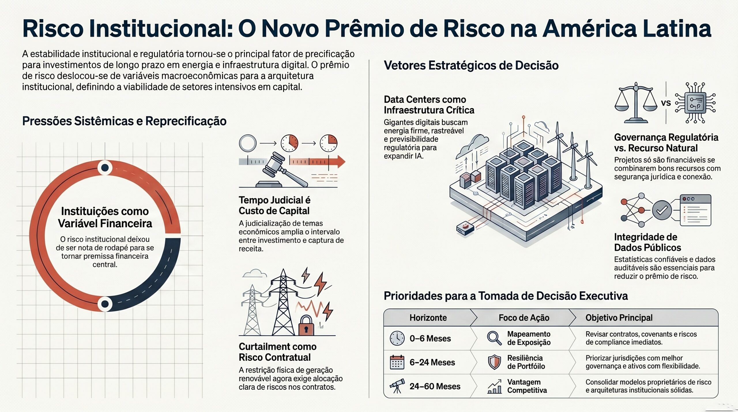 Risco institucional reprecifica capital em energia, comércio e dados na América Latina